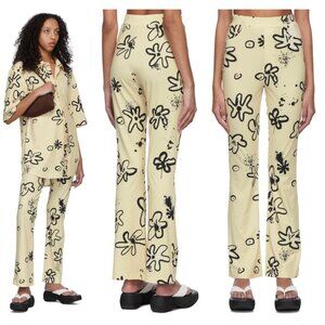TheOpen Product Yellow Floral Oversized Shirt + Trouser Set (Best Fits S/M)